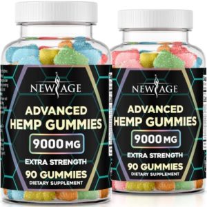 NEW AGE Naturals Highly developed Hemp Large Gummies 9000mg – Organic Hemp Oil Infused Gummies (180 Gummies) (Pack of 2)