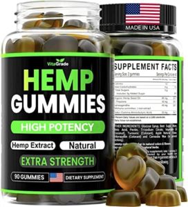 Hemp Gummies – Further Toughness – Good for Peace & Leisure – Infused with Pure Hemp Oil Extract, Ashwagandha – L-Theanine – High Potency Supplement – Delicious Aid – 90 Edibles – Manufactured in Usa