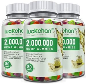 LUCKCHAN Hemp Gummies (3 Pack) 2,000,000 XXL Additional Energy – Superior Potency Hemp Nutritional supplements for Aldult – Organic Edibles Fruity Gummy with Organic Hemp Oil with Vegan, Non-GMO, Manufactured in Usa