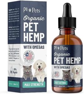 PB Animals Hemp Oil for Pet dogs and Cats – Organically Developed – Made in Usa – Helps with Stress, Hip & Joint, Soreness, Arthritis, and Stress – with Omega Advanced (1-Pack)