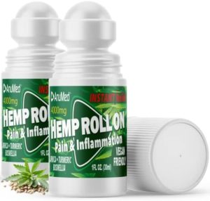ANUMED Hemp Roll-On 4000mg Soreness Aid. Speedy Acting, Prolonged Long lasting, Highest Energy with Arnica + Turmeric for Anti-Inflammatory, All-natural Recovery, Joint, Muscle, Nerve Suffering Reliever 2 Packs of (1oz)