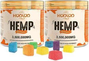 Hemp Gummies Big Cubes Added Strength for Bedtime Guidance, Unwind, 6 Fruity Flavors Chewable Hemp Gummy Nutritional vitamins for Older people, Pack of 2, Created in Usa